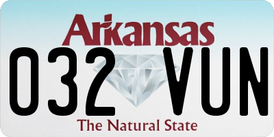 AR license plate 032VUN
