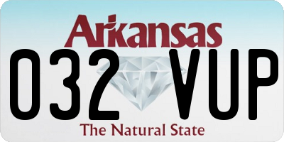 AR license plate 032VUP