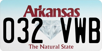 AR license plate 032VWB