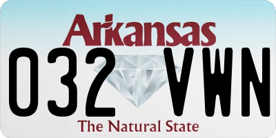 AR license plate 032VWN