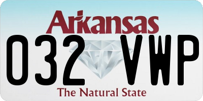 AR license plate 032VWP