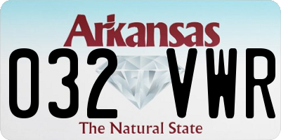 AR license plate 032VWR