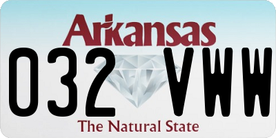 AR license plate 032VWW