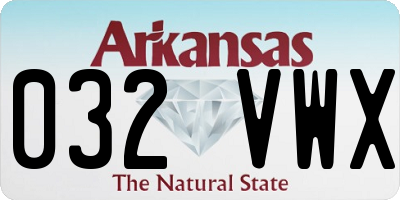 AR license plate 032VWX