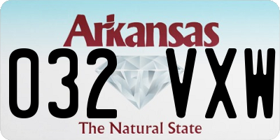AR license plate 032VXW