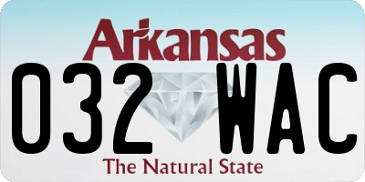 AR license plate 032WAC