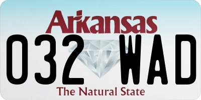 AR license plate 032WAD