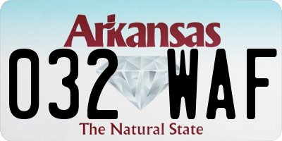 AR license plate 032WAF