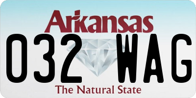 AR license plate 032WAG