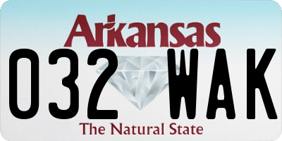 AR license plate 032WAK