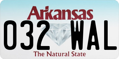 AR license plate 032WAL