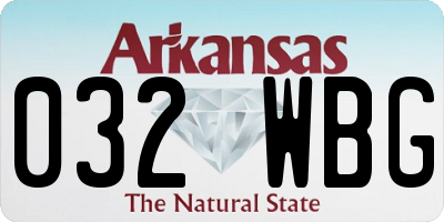 AR license plate 032WBG