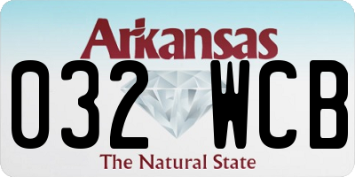 AR license plate 032WCB