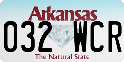 AR license plate 032WCR