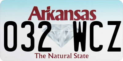 AR license plate 032WCZ