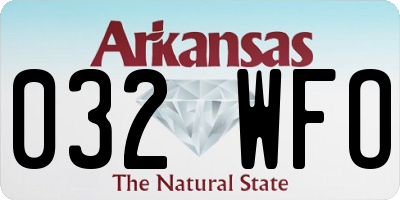AR license plate 032WFO