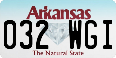 AR license plate 032WGI