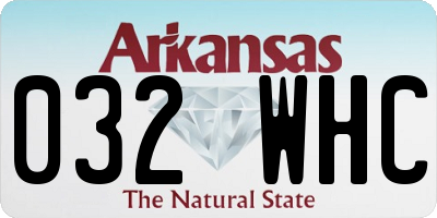 AR license plate 032WHC