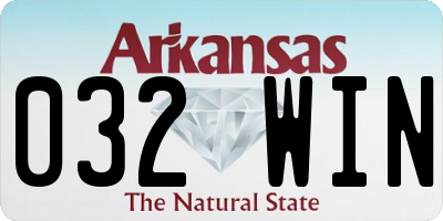 AR license plate 032WIN