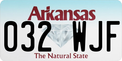 AR license plate 032WJF