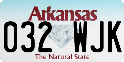 AR license plate 032WJK