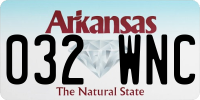AR license plate 032WNC