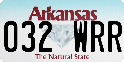 AR license plate 032WRR