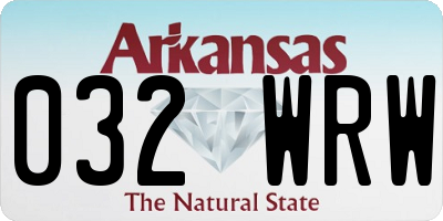 AR license plate 032WRW