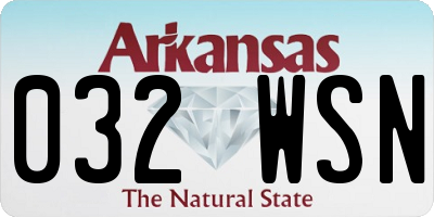 AR license plate 032WSN