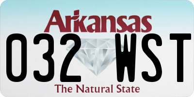 AR license plate 032WST
