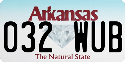 AR license plate 032WUB