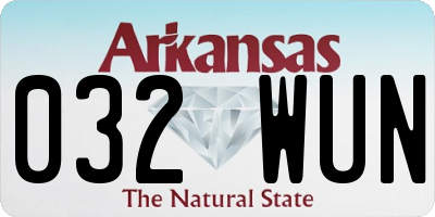 AR license plate 032WUN