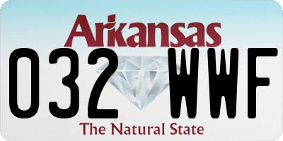 AR license plate 032WWF