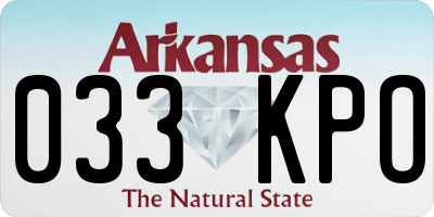 AR license plate 033KPO