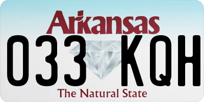 AR license plate 033KQH
