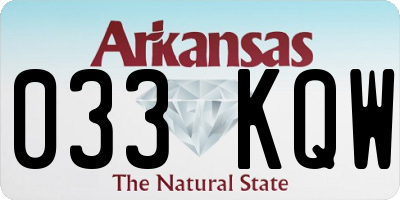 AR license plate 033KQW
