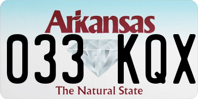 AR license plate 033KQX