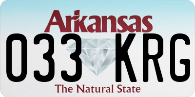 AR license plate 033KRG