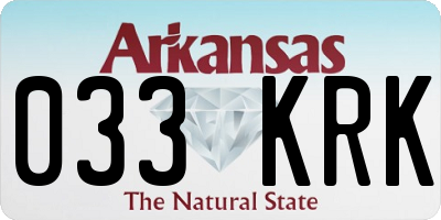 AR license plate 033KRK