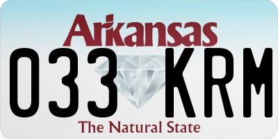 AR license plate 033KRM