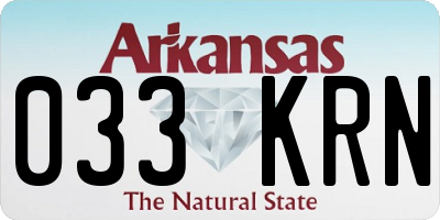 AR license plate 033KRN