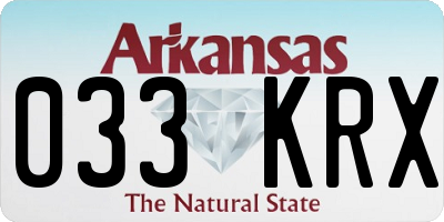 AR license plate 033KRX