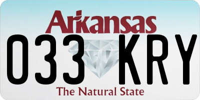AR license plate 033KRY