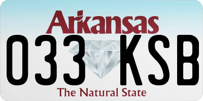 AR license plate 033KSB