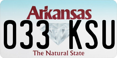 AR license plate 033KSU