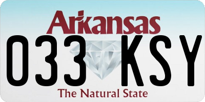 AR license plate 033KSY