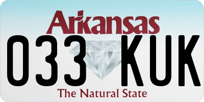 AR license plate 033KUK