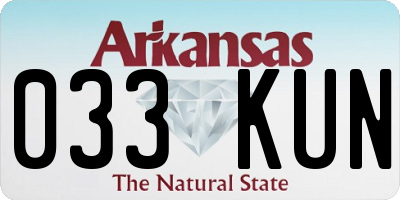 AR license plate 033KUN