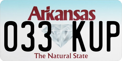 AR license plate 033KUP