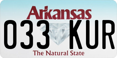 AR license plate 033KUR